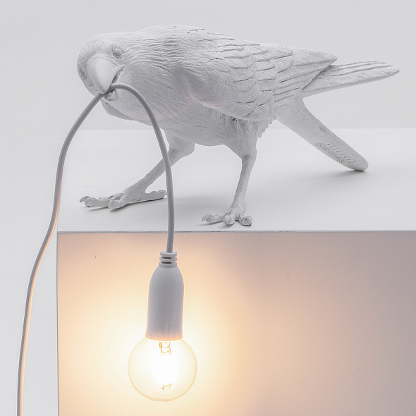 Лампа настольная Seletti Bird Lamp Playing 33,5x10,5 см, белая