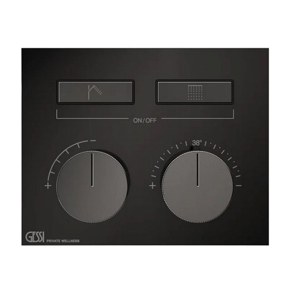 Внешняя часть Gessi HI-FI 63004.706 смесителя термостатического, черный PVD