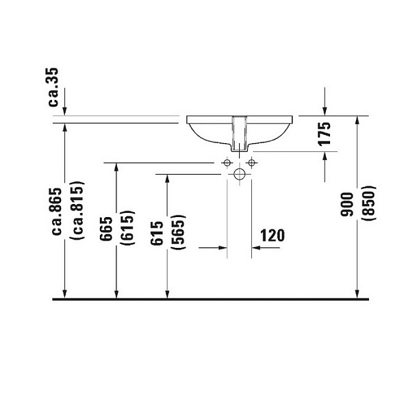 Раковина Duravit D-Code 50х29 0338490000, встраиваемая, белая