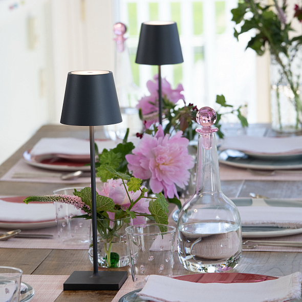 Лампа настольная Zafferano Poldina Pro 38 см, темно-серая