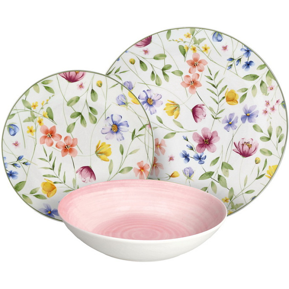 Набор посуды на 6 персон Madison Petals, 18 предметов