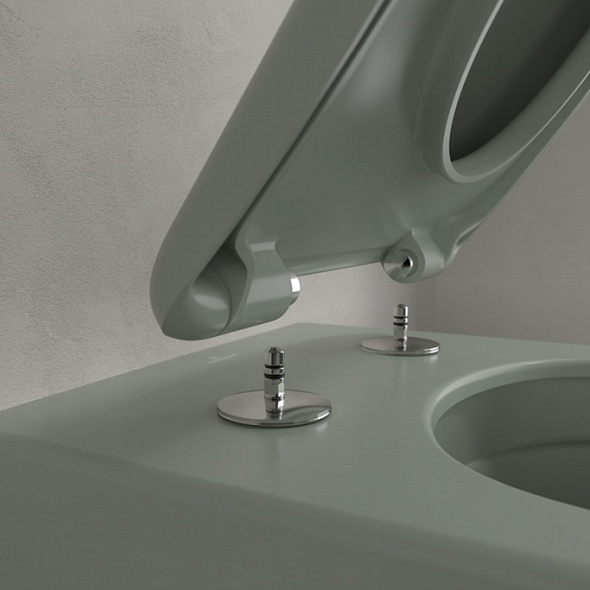 Унитаз Villeroy & Boch Antao 56х37, CeramicPlus, TwistFlush, с сиденьем, Morning Green