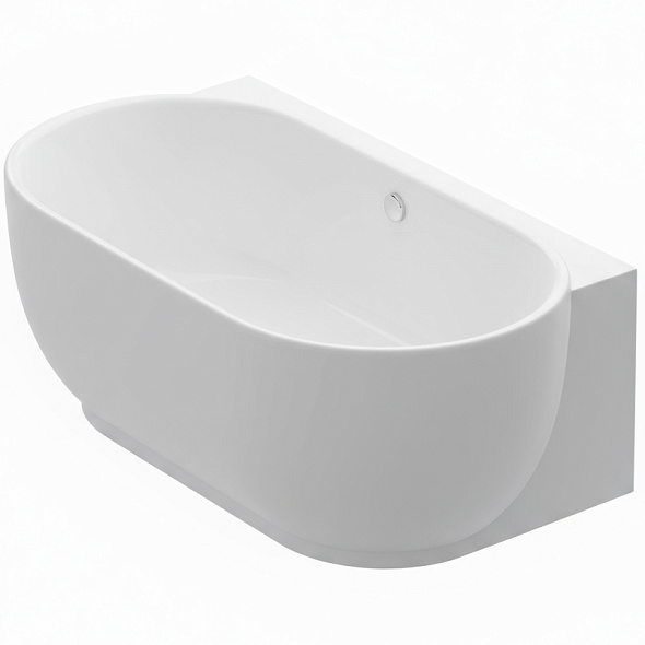Ванна пристенная Duravit Luv 180х95, из камня DuraSolid®, матовая