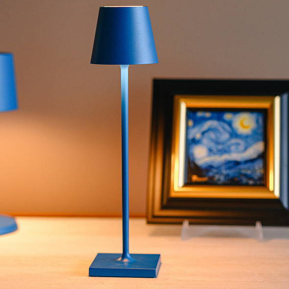Лампа настольная Zafferano Poldina Pro Micro 27,5 см, кобальтовая