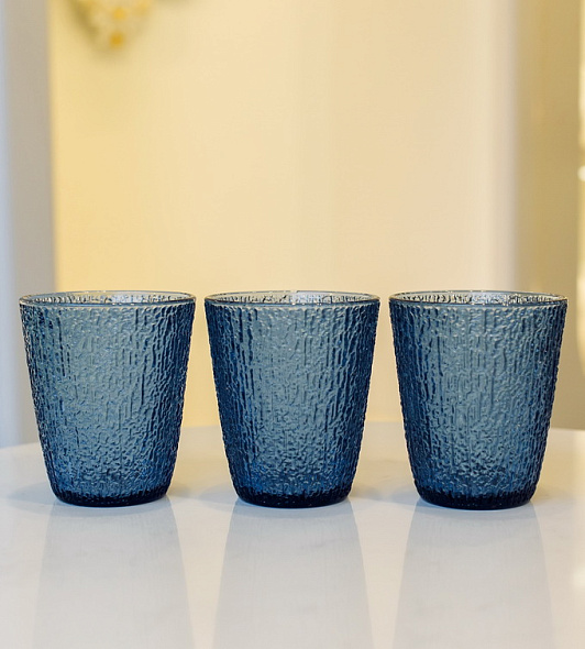 Набор стаканов Glass Davor 280 мл, 3 шт, цвет синий