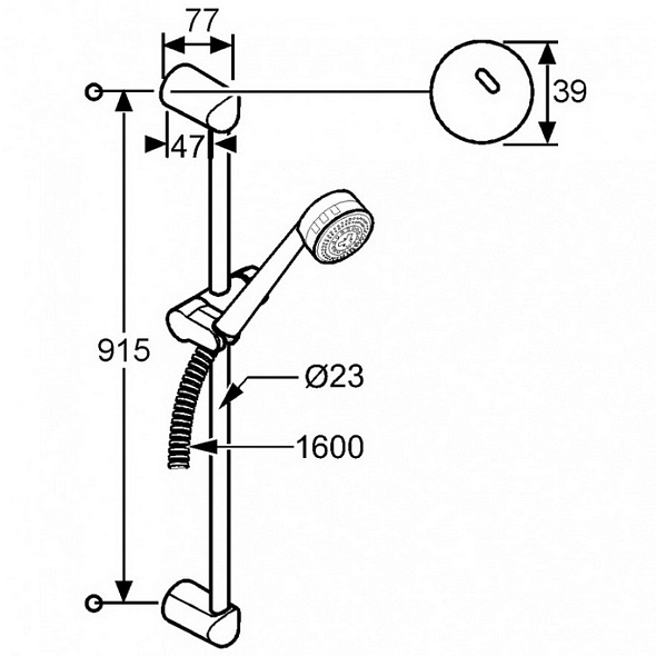 Комплект для душа Kludi Zenta 6084005-00, хром
