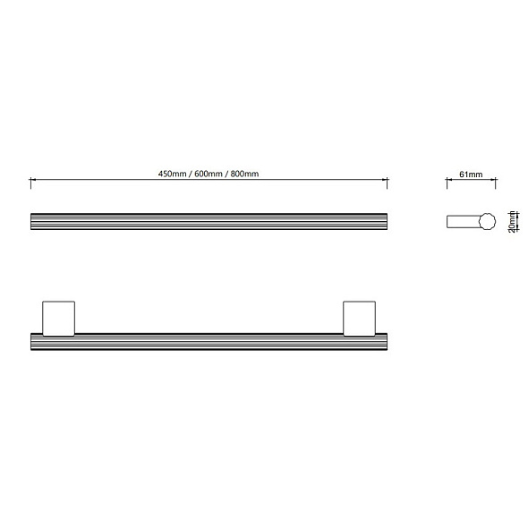 Полотенцедержатель Decor Walther Of.Line 0531400, 45 см, Aqua