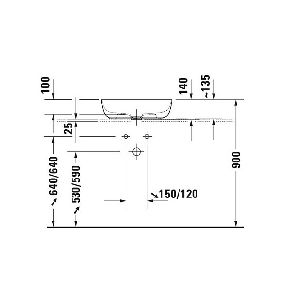 Раковина Duravit Luv 50х35 0379500000, накладная, белая
