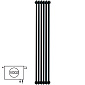 Радиатор Zehnder Сharleston 2180-6, 179х30, 1/2, V001 (V002), с термовентилем, черный