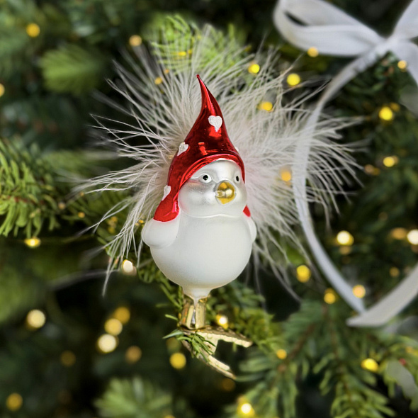 Елочная игрушка на клипсе "Прелестные перышки" 8,5 см