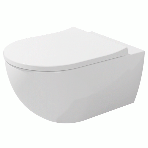 Унитаз Flaminia App 54х36 AP118S, Gosilent, с сиденьем, белый