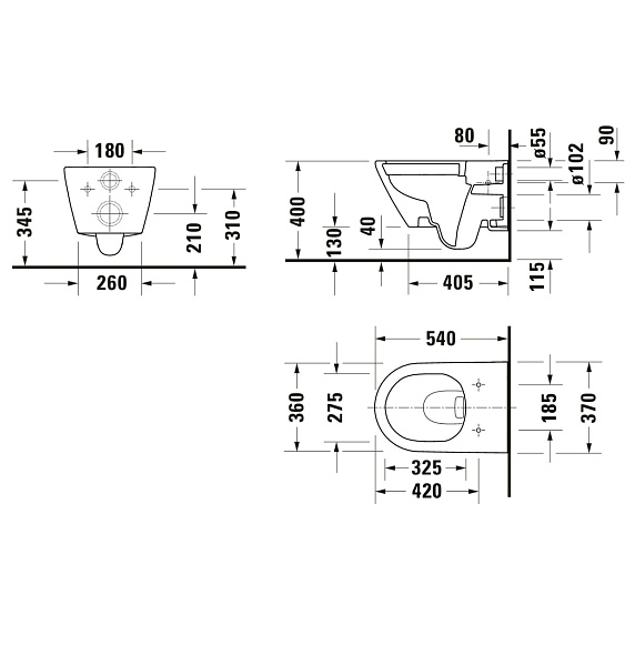 Унитаз подвесной Duravit D-Code, 54x37, 2903090021, с сиденьем