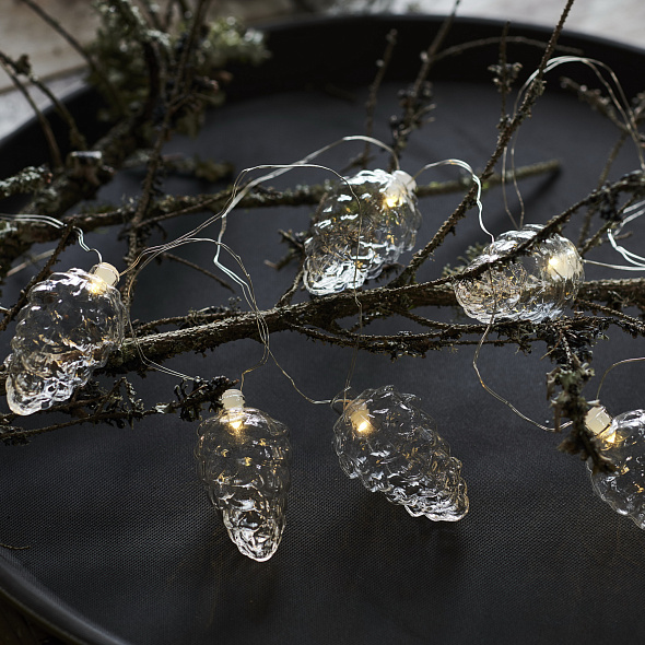 Елочная гирлянда Celina "Шишки", длина 1,5 м, цвет прозрачный