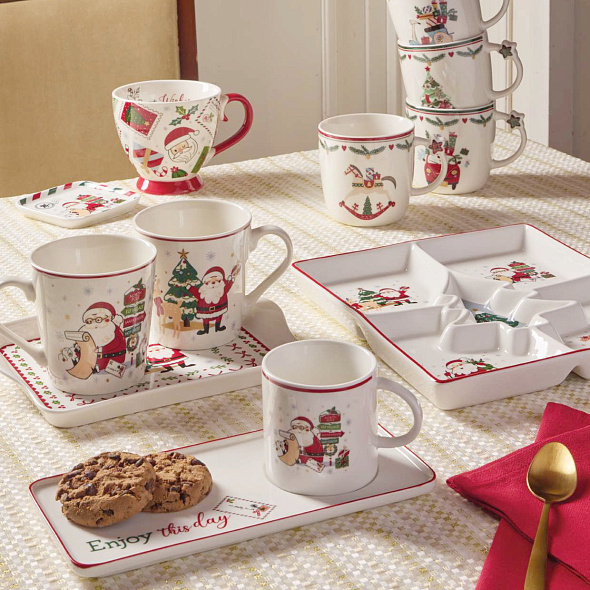 Кружка на подносе New Milk & Coffee Let It Snow 350 мл