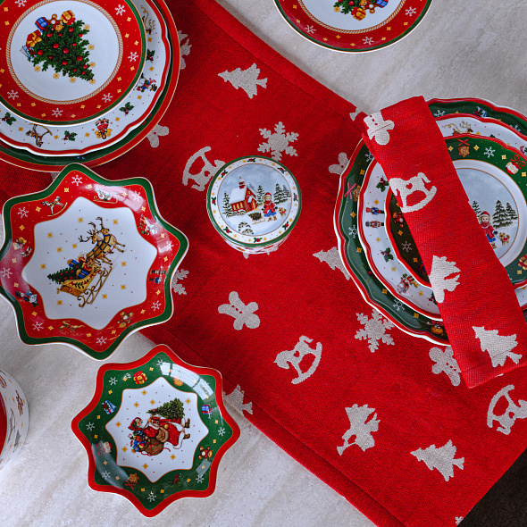 Блюдо-звезда Happy Wintertime 20 см, зеленое