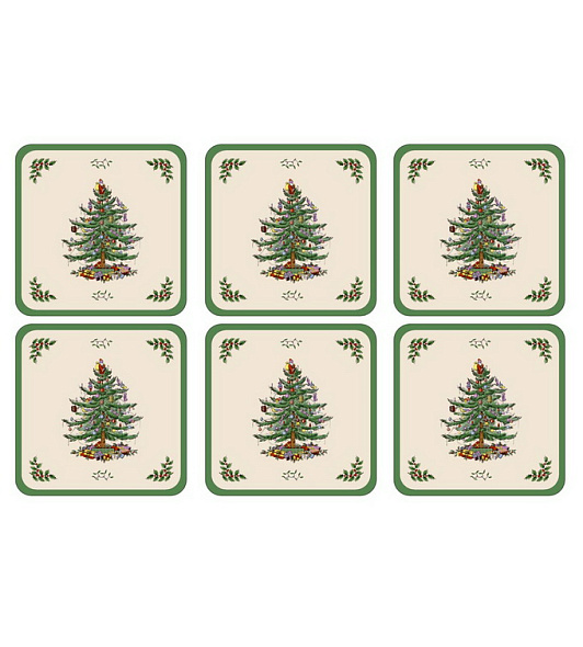 Набор подставок под кружку Christmas Tree 10,5x10,5 см, 6 шт
