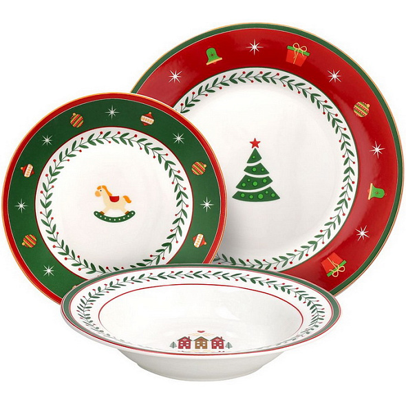 Набор посуды на 6 персон Christmas Toy, 18 предметов