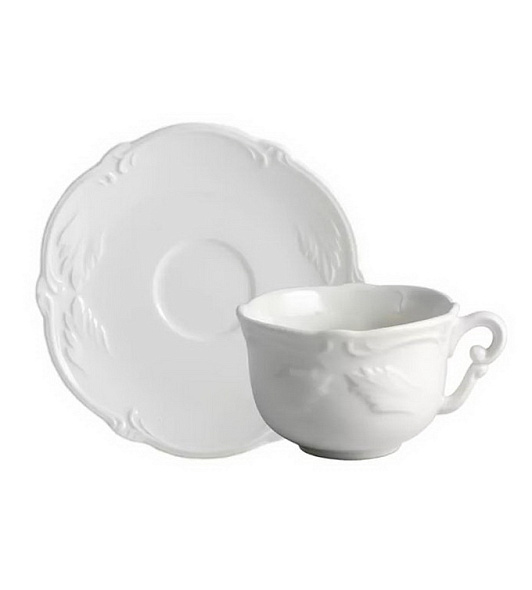 Набор чашек с блюдцами для завтрака Rocaille Blanc 400 мл, 4 предмета
