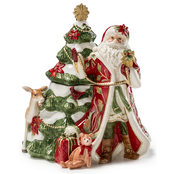 Шкатулка "Санта с елью" 27х30 см