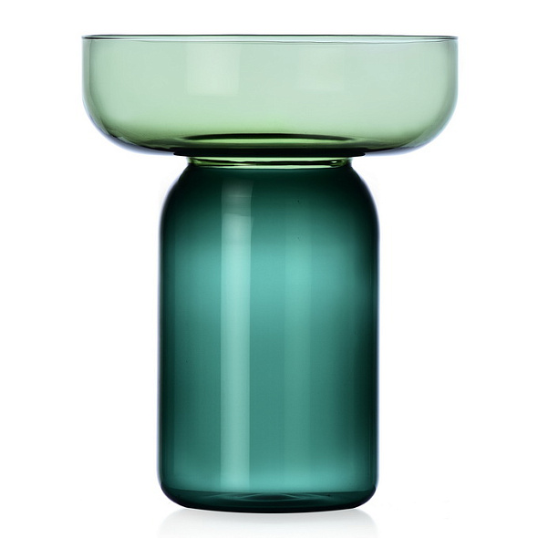 Ваза Aura 25 см, цвет зеленый/петроль