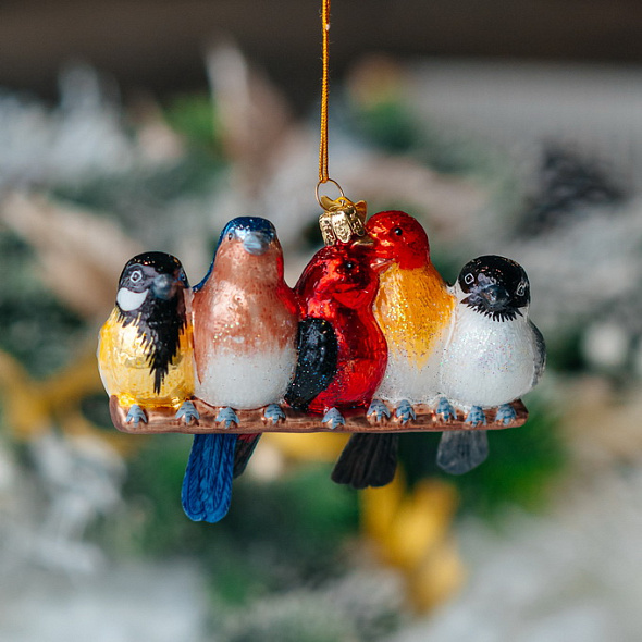 Новогодняя игрушка "Птички" 12,7 см
