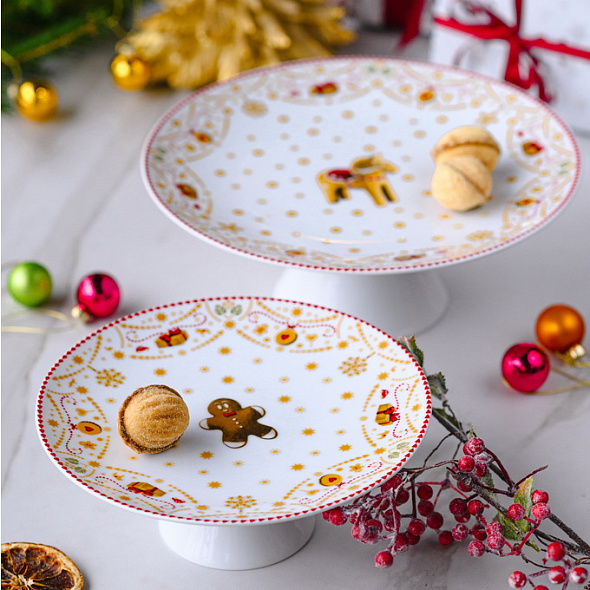 Блюдо для торта на ножке Christmas Love 22 см