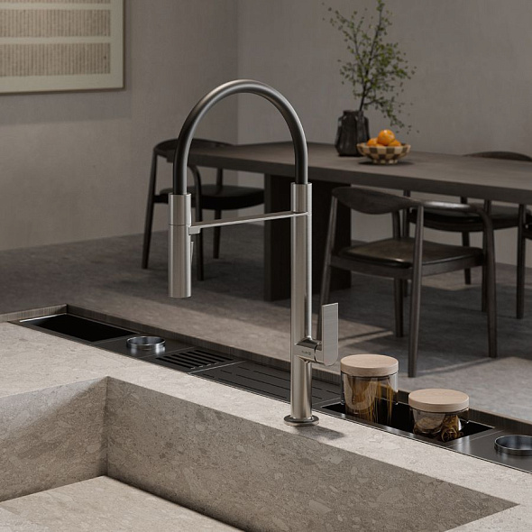 Смеситель для кухни Kludi Qord 56859N575, брашированный никель