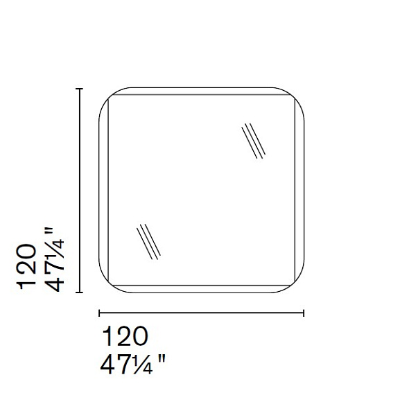 Зеркало Calligaris Bevel 120х120 CS5139, Grey