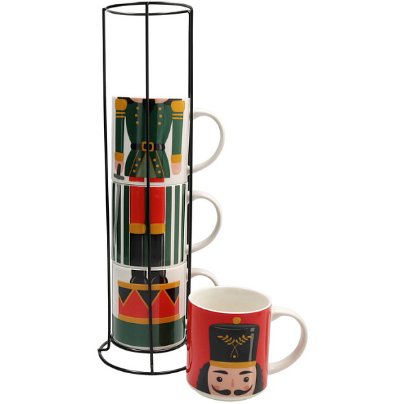 Набор кружек в подставке Toy Soldier 370 мл, 4 шт