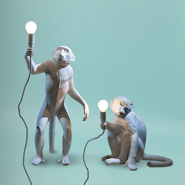 Лампа настольная Monkey Lamp Standing 54 см, белая