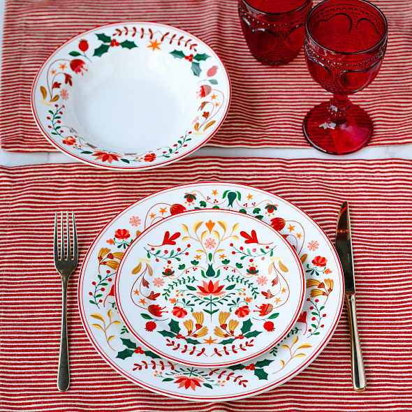 Набор посуды на 6 персон Winter Folk, 18 предметов