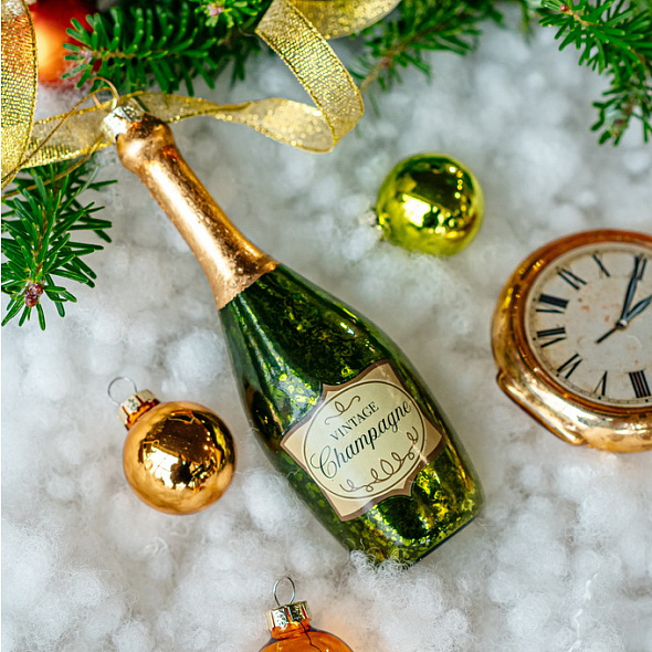 Елочная игрушка "Карманные часы" 9 см