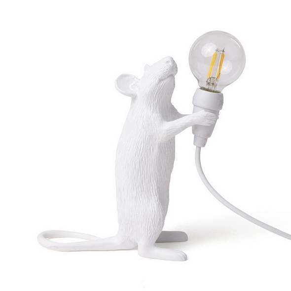 Лампа настольная Seletti Mouse Lamp Step Standing 14,5 см, белая