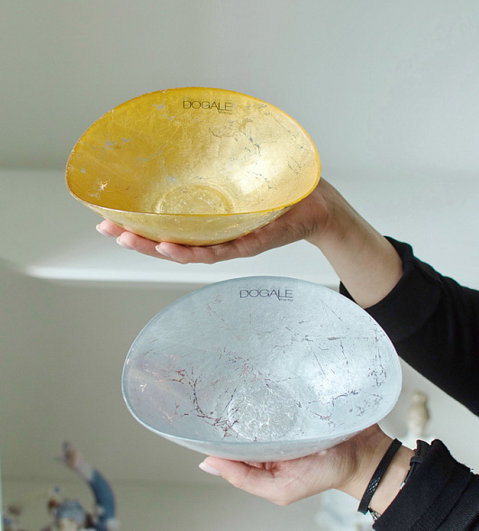 Чаша овальная Silver Leaf 25х16 см