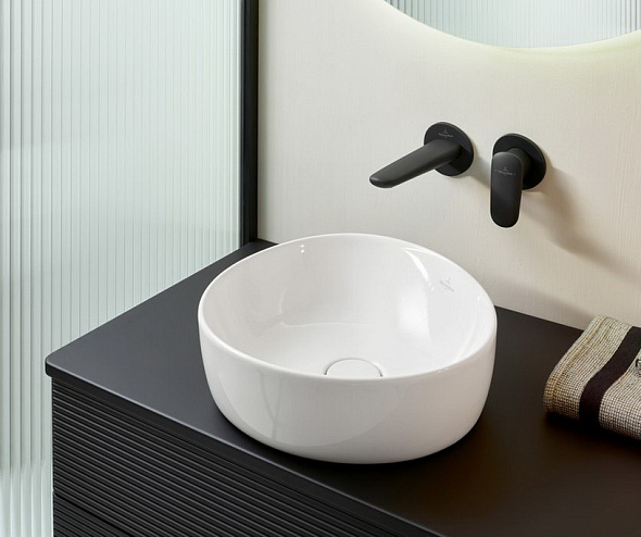 Раковина накладная Villeroy & Boch Antao 40х40, CeramicPlus, 4A7240RW, из TitanCeram, Stone White