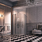 Душевой уголок Huppe Design victorian 90х90, стекло Frozen Grace 6 мм, профиль хром