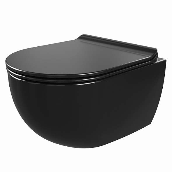 Унитаз подвесной Flaminia App 48х36, compact, GoClean, с сиденьем, черный