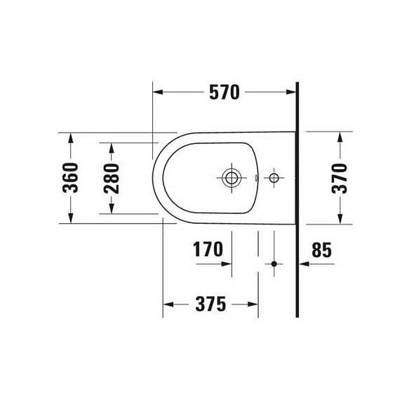 Биде подвесное Duravit Me by Starck 57х37, WonderGliss, 22881500001