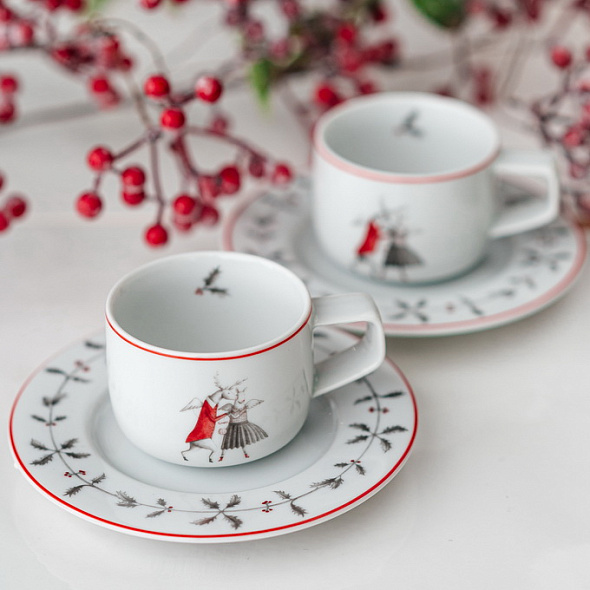 Чашка для эспрессо с блюдцем "Танцы" Noel 90 мл