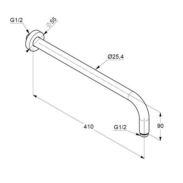 Вывод для душевой лейки Kludi A-QA 66514N5-00, брашированный никель