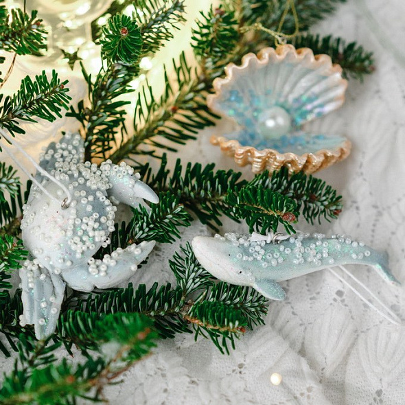 Игрушка на елку "Краб" 9 см