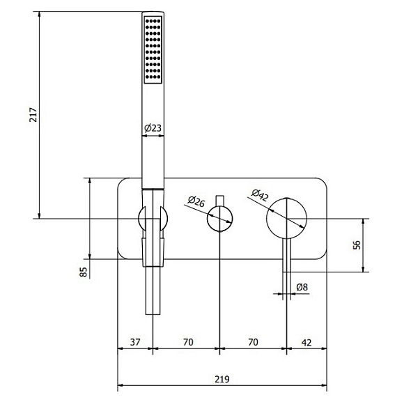 Внешняя часть iB Rubinetti MilanoTorino EMT313II смесителя для душа, золото
