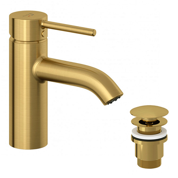 Смеситель для раковины Kludi Bozz 38266N076, золото матовое