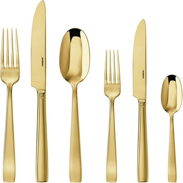 Набор столовых приборов Flat Gold, 36 предметов