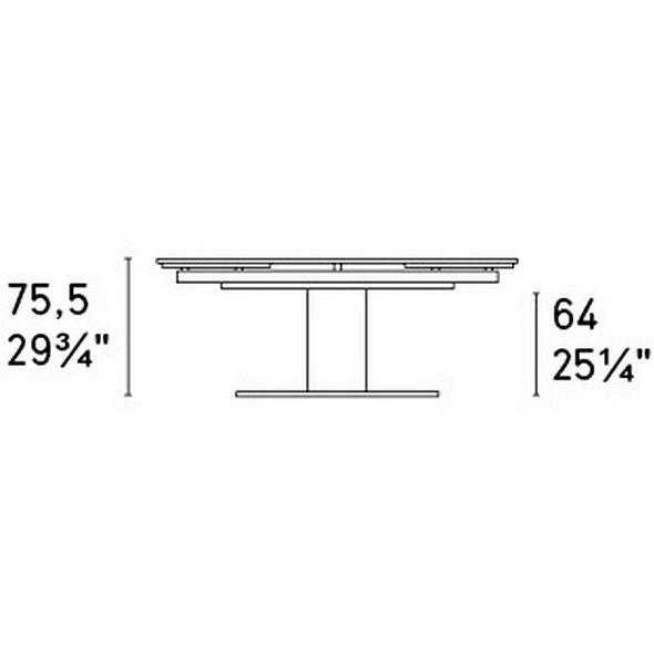 Стол Calligaris Cameo 200(296)х100, Calacatta Black Marble