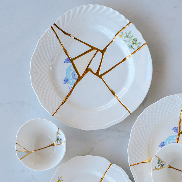 Тарелка столовая Kintsugi 27,5 см, декор 3