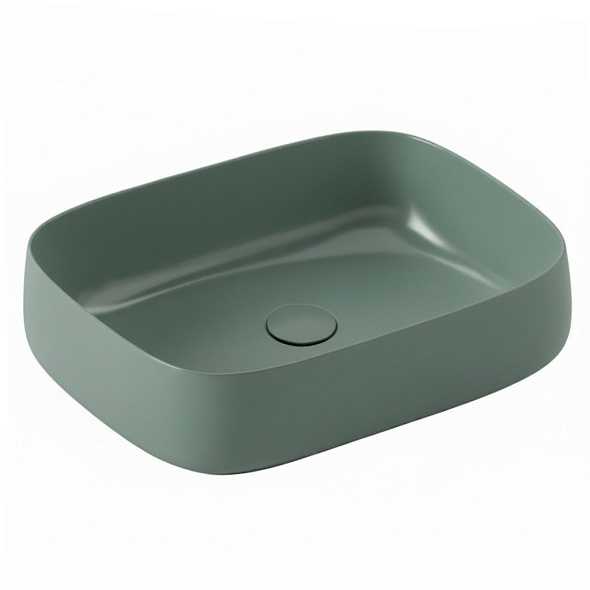 Раковина накладная Artceram Cognac 56х41, grey olive, с клапаном