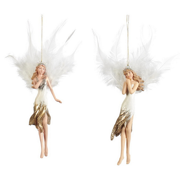 Игрушка на елку "Леди с перьями" 14 см, в ассортименте