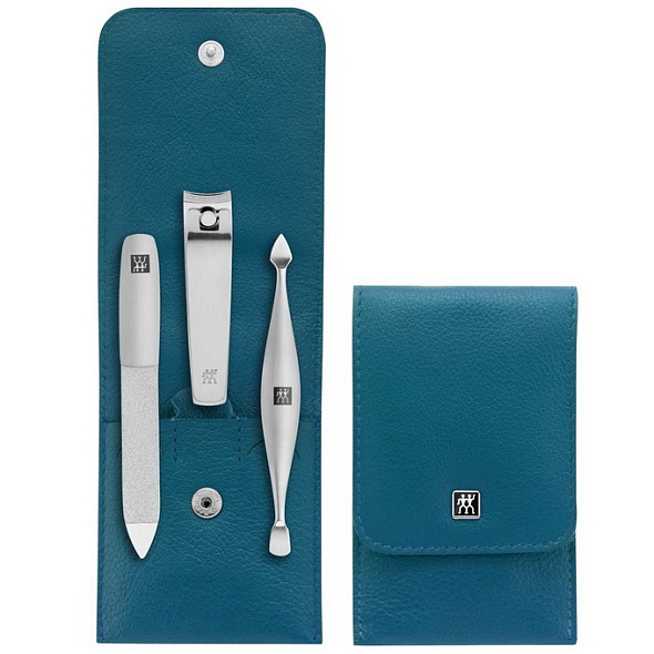 Набор маникюрный Zwilling Beauty Inox, 3 предмета и мультитул брелок, цвет бирюзовый