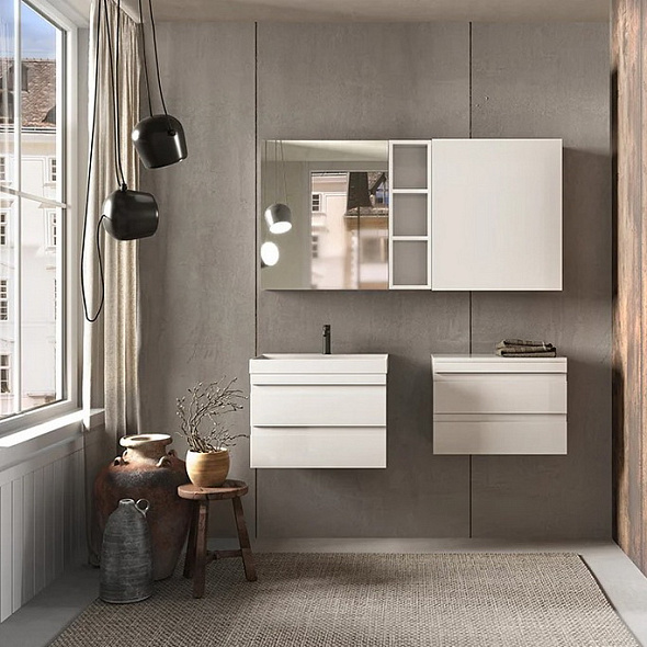 Тумба с раковиной Kolpa-San Naomi OUN 60 WH, 60х45, подвесная, белая